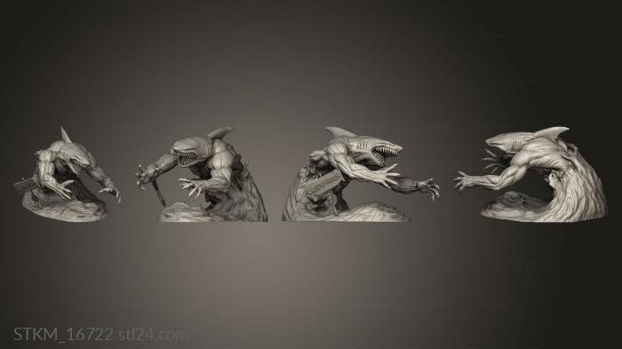Figurines heroes, monsters and demons (Wave Terror Flash vs King Shark, STKM_16722) 3D models for cnc