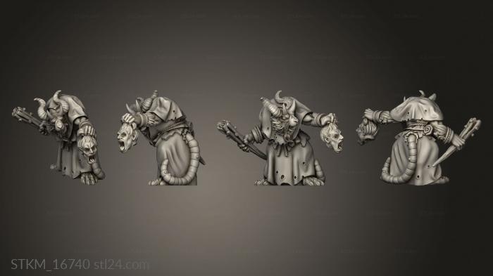 Статуэтки герои, монстры и демоны (Крысиный Шаман Скавенов, STKM_16740) 3D модель для ЧПУ станка