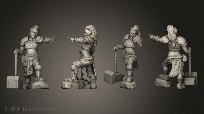 Figurines heroes, monsters and demons (Sons Midnight Dwarven War Maiden Posing, STKM_16743) 3D models for cnc