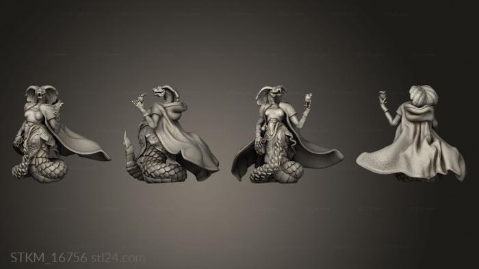 Статуэтки герои, монстры и демоны (Безумие Руин,Змеиный Народ,Пьянство Магов, STKM_16756) 3D модель для ЧПУ станка
