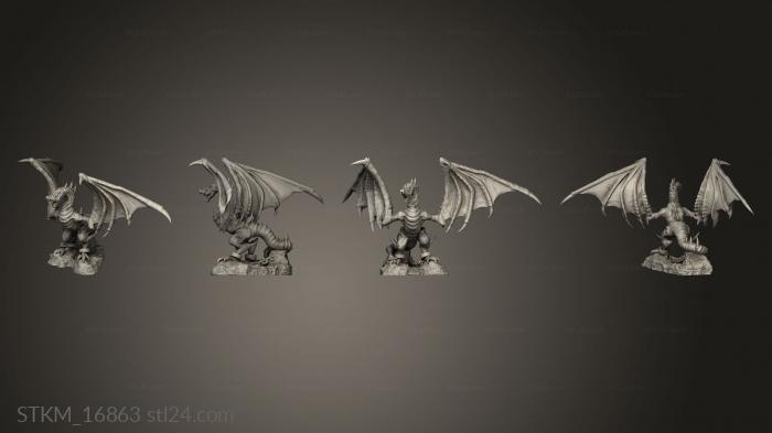 Статуэтки герои, монстры и демоны (Викинги,Гномьи Руины,Виверна,дракон, STKM_16863) 3D модель для ЧПУ станка