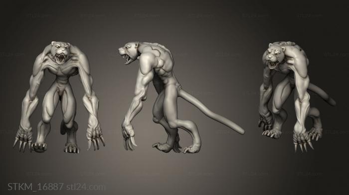Figurines heroes, monsters and demons (Orc King werejaguar, STKM_16887) 3D models for cnc
