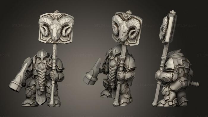 Figurines heroes, monsters and demons (Armored DWARV 2, STKM_1689) 3D models for cnc