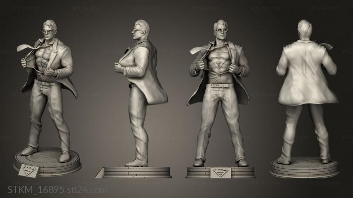 Статуэтки герои, монстры и демоны (мужчина Кларк Кент, STKM_16895) 3D модель для ЧПУ станка