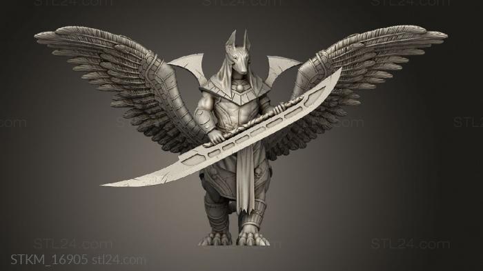 Figurines heroes, monsters and demons (sphinx champion 2, STKM_16905) 3D models for cnc