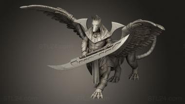 Figurines heroes, monsters and demons (sphinx champion 2, STKM_16905) 3D models for cnc