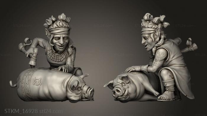 Figurines heroes, monsters and demons (tattoo 2, STKM_16928) 3D models for cnc