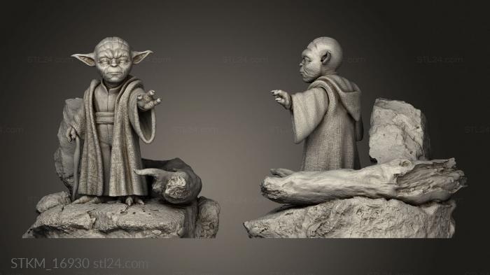 Figurines heroes, monsters and demons (Yoda, STKM_16930) 3D models for cnc