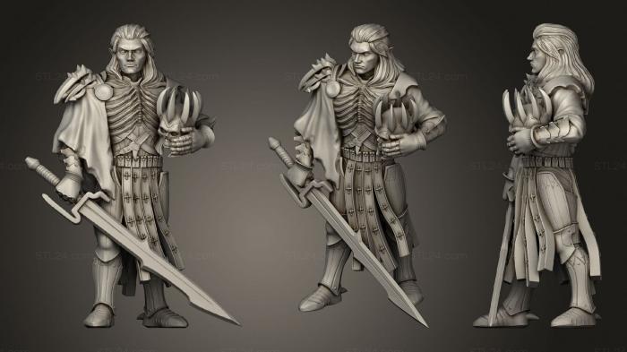 Статуэтки герои, монстры и демоны (Арнодин 40 эльфийский рыцарь смерти, STKM_1695) 3D модель для ЧПУ станка