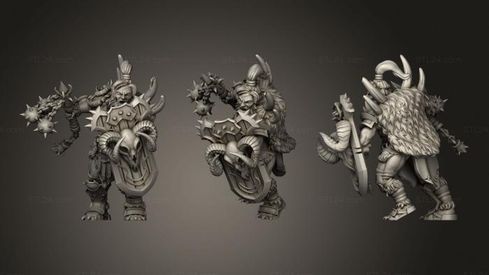 Статуэтки герои, монстры и демоны (Мужчина-варвар 1, STKM_1768) 3D модель для ЧПУ станка