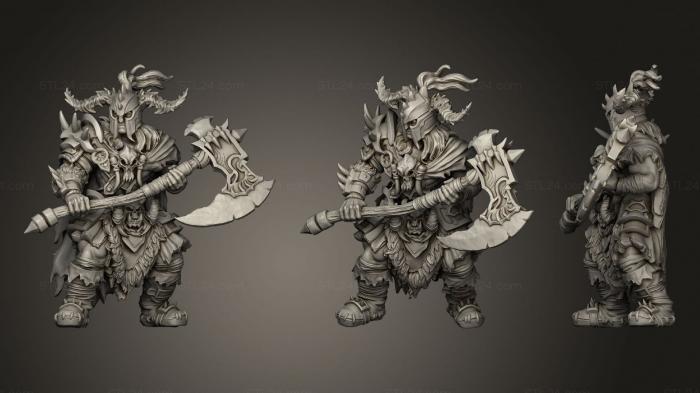Статуэтки герои, монстры и демоны (Мужчина-варвар 2, STKM_1769) 3D модель для ЧПУ станка