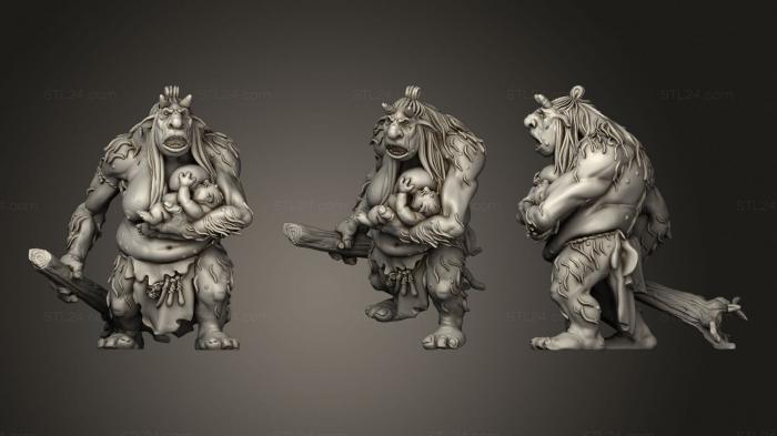 Figurines heroes, monsters and demons (Barbarian Troll Ferin, STKM_1770) 3D models for cnc