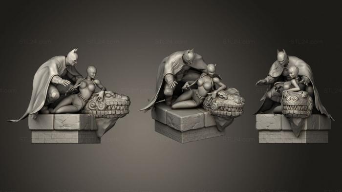 Статуэтки герои, монстры и демоны (Женщины - кошки Бэтмена, STKM_1793) 3D модель для ЧПУ станка