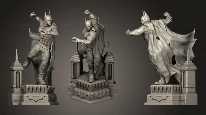 Статуэтки герои, монстры и демоны (БЭТМЕН НА ПОДСТАВКЕ, STKM_1800) 3D модель для ЧПУ станка