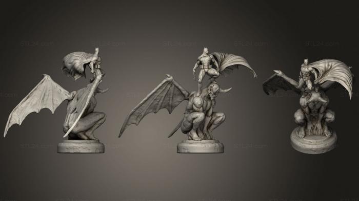 Статуэтки герои, монстры и демоны (Бэтмен собре Гаргола, STKM_1801) 3D модель для ЧПУ станка