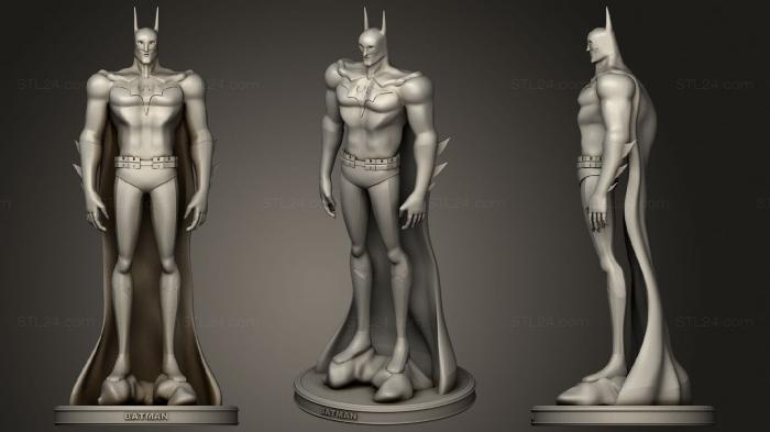 Статуэтки герои, монстры и демоны (Бэтмен Супер Герой 3D, STKM_1802) 3D модель для ЧПУ станка