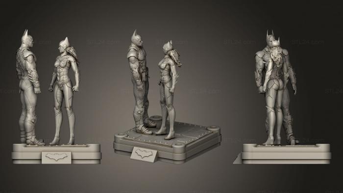 Figurines heroes, monsters and demons (Batman vs batgirl, STKM_1803) 3D models for cnc