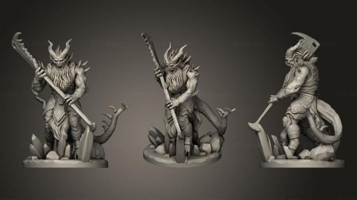Figurines heroes, monsters and demons (Bearded fiend, STKM_1812) 3D models for cnc