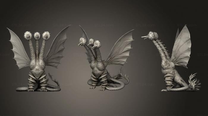 Figurines heroes, monsters and demons (Big Bird King Ghidorah, STKM_1839) 3D models for cnc