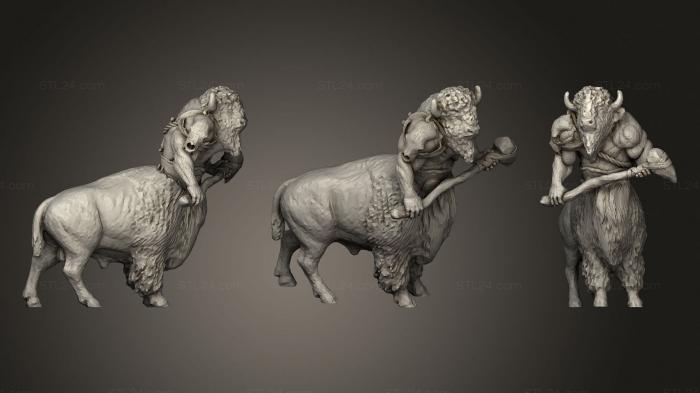 Figurines heroes, monsters and demons (Bisontaur, STKM_1847) 3D models for cnc
