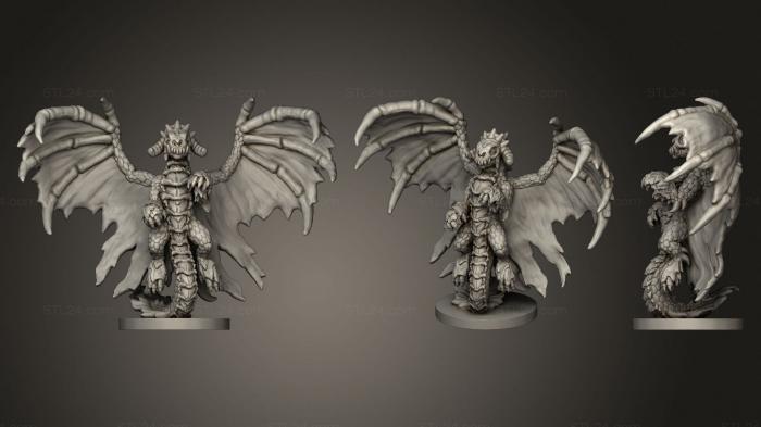 Статуэтки герои, монстры и демоны (Змееносец Черного Дракона, STKM_1850) 3D модель для ЧПУ станка