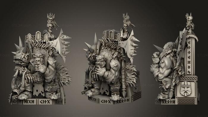 Figurines heroes, monsters and demons (Black orc Warlord Urgzahk the Dethroner, STKM_1855) 3D models for cnc