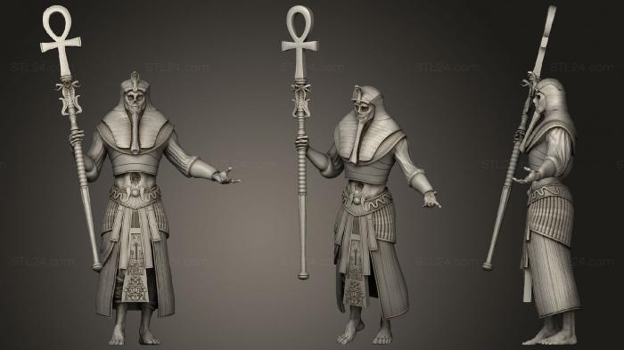 Figurines heroes, monsters and demons (Black pharaoh staff medium (1), STKM_1856) 3D models for cnc