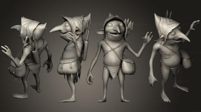 Figurines heroes, monsters and demons (Bob the goblin, STKM_1878) 3D models for cnc