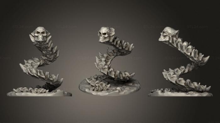 Figurines heroes, monsters and demons (Bone Naga, STKM_1887) 3D models for cnc
