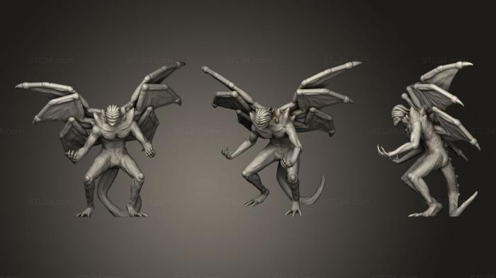Статуэтки герои, монстры и демоны (Босс Крылатого Ужаса, STKM_1897) 3D модель для ЧПУ станка