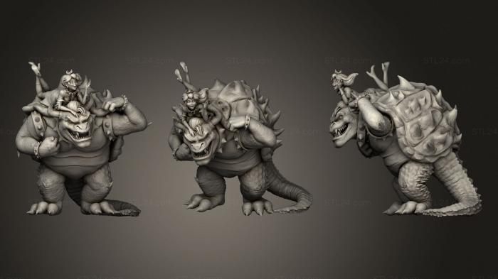 Figurines heroes, monsters and demons (Bowser n Peach, STKM_1899) 3D models for cnc