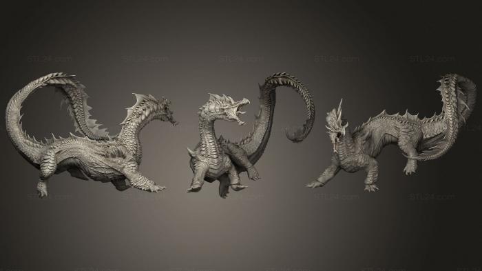 Figurines heroes, monsters and demons (Brine drake, STKM_1910) 3D models for cnc