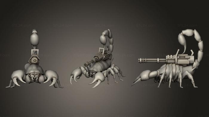 Статуэтки герои, монстры и демоны (Сломанный Ореол Скорпиона (Без летящих пуль), STKM_1912) 3D модель для ЧПУ станка