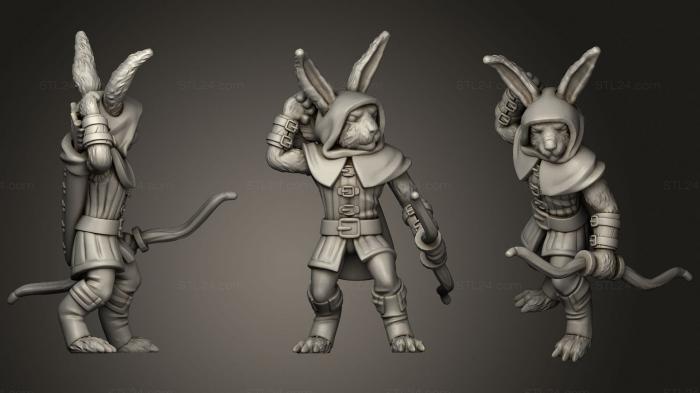 Статуэтки герои, монстры и демоны (Кролик-лучник (Средний), STKM_1936) 3D модель для ЧПУ станка