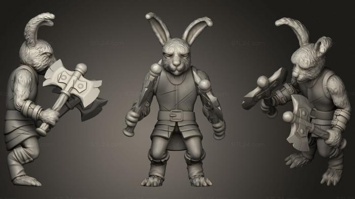 Статуэтки герои, монстры и демоны (Кролик Брут (Средний), STKM_1937) 3D модель для ЧПУ станка