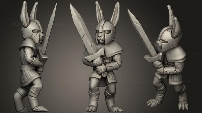 Figurines heroes, monsters and demons (Bunny Swordsman (Medium), STKM_1942) 3D models for cnc