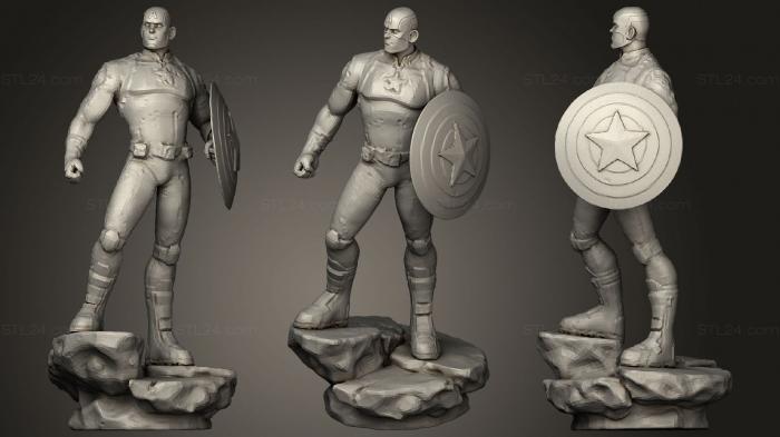 Figurines heroes, monsters and demons (Captain America, STKM_1983) 3D models for cnc