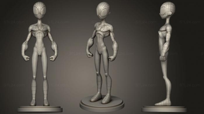 Статуэтки герои, монстры и демоны (Мультяшный паук, STKM_2019) 3D модель для ЧПУ станка
