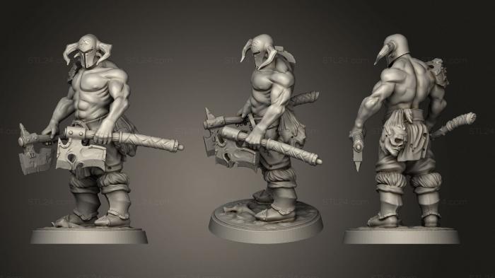 Figurines heroes, monsters and demons (Chaos Warrior Vs Bretonnian Knight, STKM_2032) 3D models for cnc