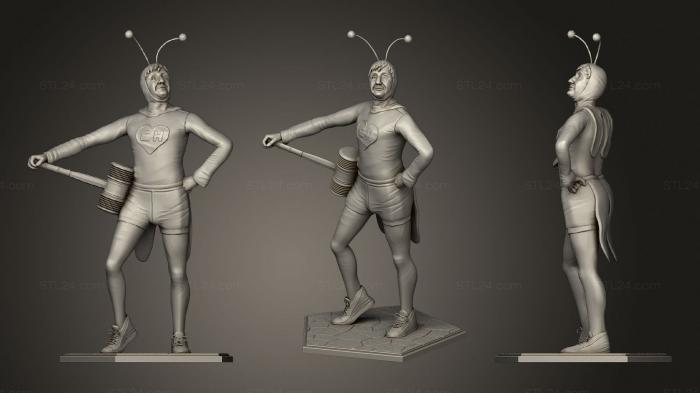 Статуэтки герои, монстры и демоны (Позирующий Чаполим, STKM_2034) 3D модель для ЧПУ станка