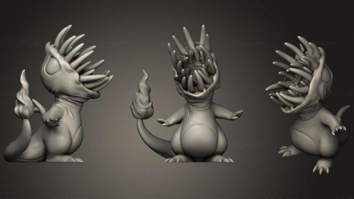 Figurines heroes, monsters and demons (Charmander horror, STKM_2041) 3D models for cnc