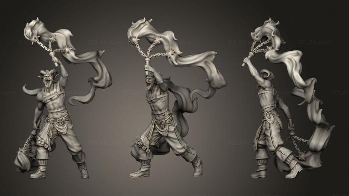 Статуэтки герои, монстры и демоны (Чавал Тифлинг Самец 2, STKM_2046) 3D модель для ЧПУ станка