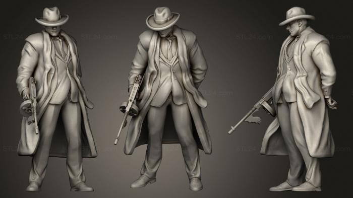 Figurines heroes, monsters and demons (City of Dreams Detective Jack Zeal Tommy Gun, STKM_2067) 3D models for cnc