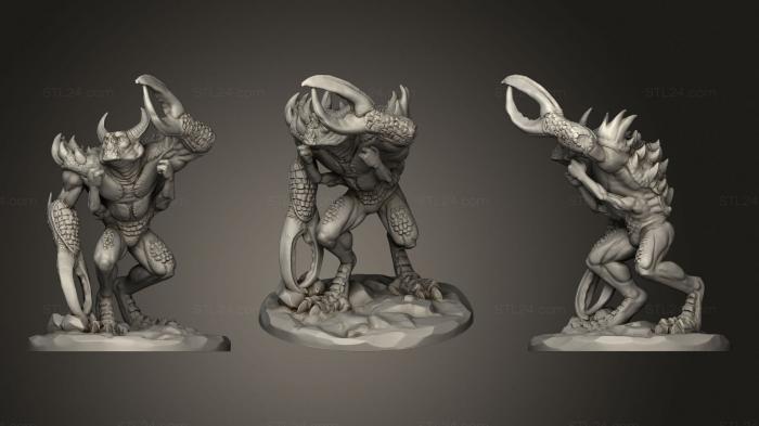 Figurines heroes, monsters and demons (Clawed Demon, STKM_2076) 3D models for cnc