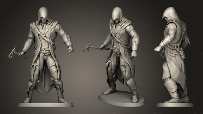 Статуэтки герои, монстры и демоны (Коннор из Assassin, STKM_2095) 3D модель для ЧПУ станка