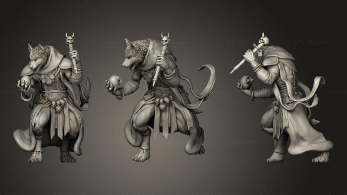 Статуэтки герои, монстры и демоны (Настольная Миниатюра Койота-Некроманта, STKM_2106) 3D модель для ЧПУ станка