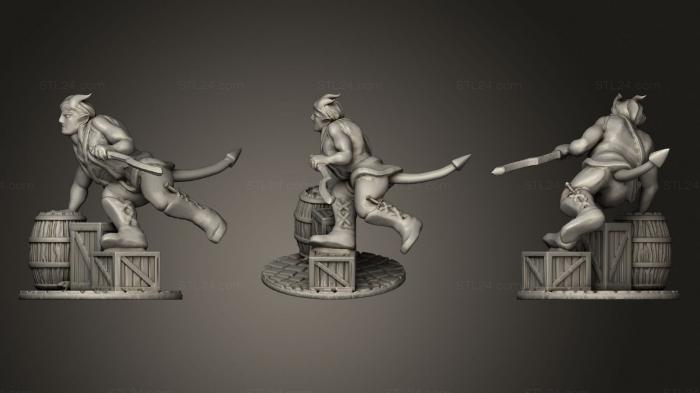 Статуэтки герои, монстры и демоны (D & d Тифлинг Паркур, STKM_2147) 3D модель для ЧПУ станка