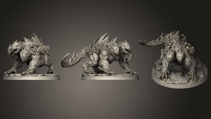 Figurines heroes, monsters and demons (Dantes Inferno Cerberus, STKM_2155) 3D models for cnc