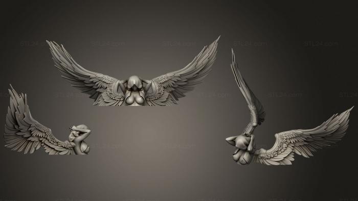 Статуэтки герои, монстры и демоны (Темный ангел 1, STKM_2161) 3D модель для ЧПУ станка
