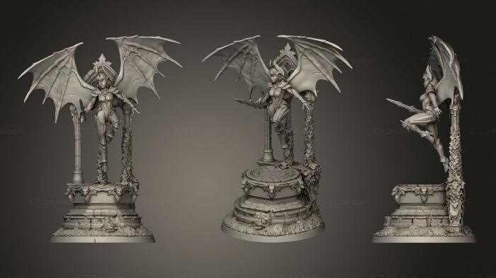 Статуэтки герои, монстры и демоны (Чемпион темной валькирии, STKM_2174) 3D модель для ЧПУ станка